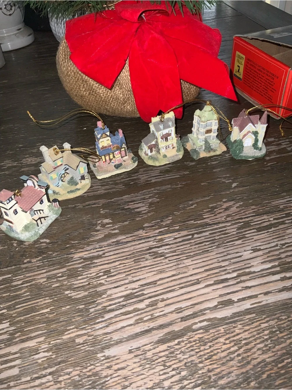 liberty falls vintage porcelain village ornament set